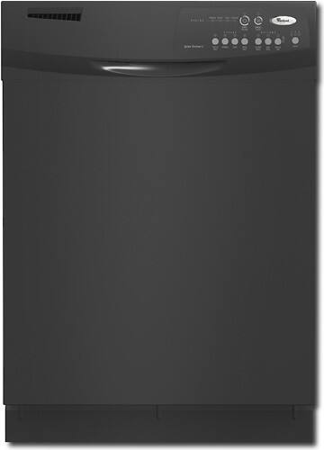 Front Standard. Whirlpool - 24" Tall Tub Built-In Dishwasher - Black-on-Black.