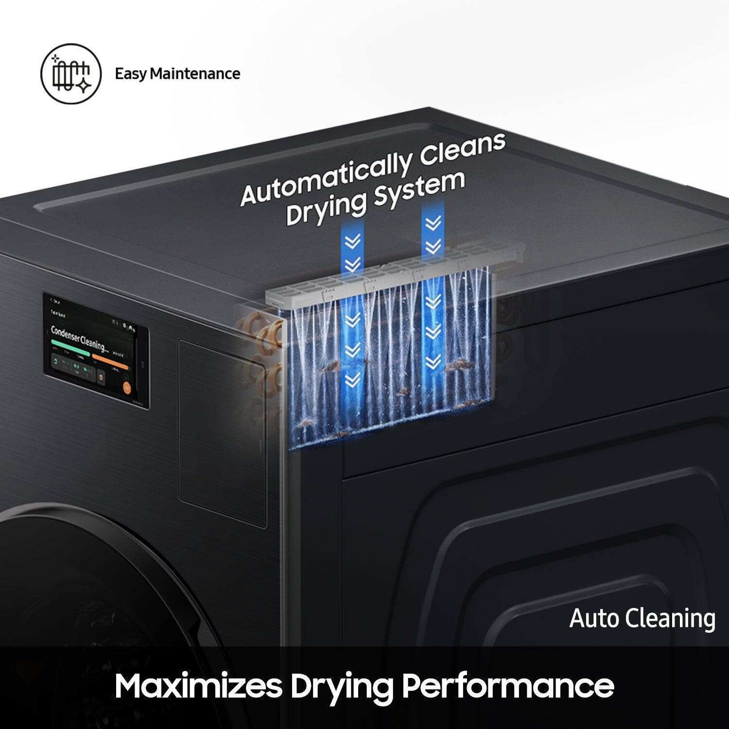 Easy Maintenance Cleans Automatically Drying System Condenser Ceaning Auto Cleaning Maximizes Drying Performance