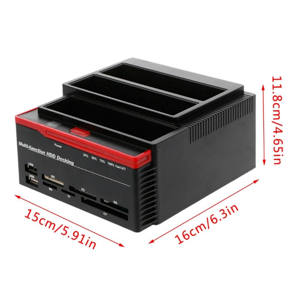 Multi-function Power HDD Docking  
25% 50% 75% 100%  
Card ACT MS N2 O T  
USB  
SD  
TF  
CF  
15cm/5.91in  
16cm/6.3in  
11.8cm/4.65in
