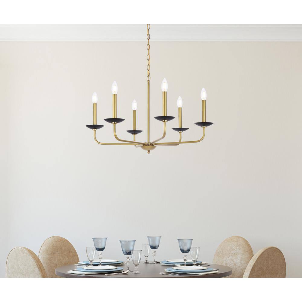Back. Living District - Cohen 30 inch pendant in black and brass - Black And Brass.