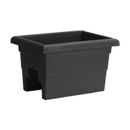 Root & Vessel - 16" Countryside Rail Planter for 3.5" or 5.5" Wide Railings - Black
