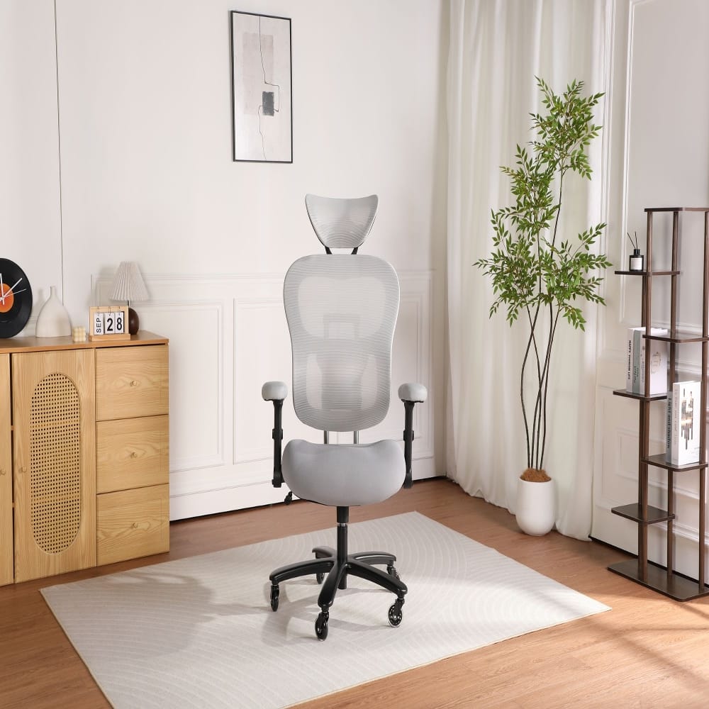 Loheer - 500 lbs Big & Tall Gaming Chair, Heavy-Duty Mesh Executive Chair, Adaptive Lumbar Support, Grey - Gray price history on PriceWatchPro