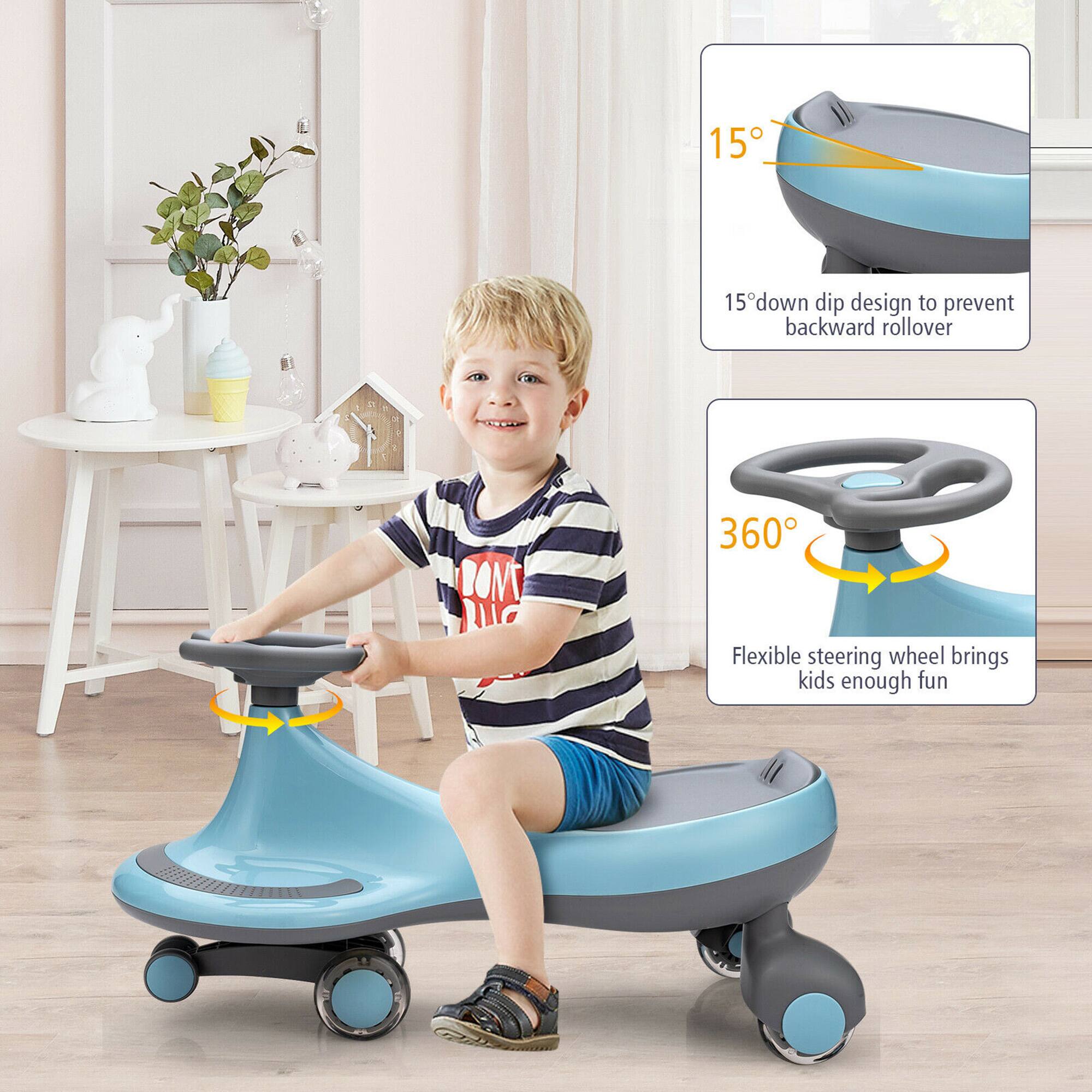 15° down dip design to prevent backward rollover

360° Flexible steering wheel brings kids enough fun