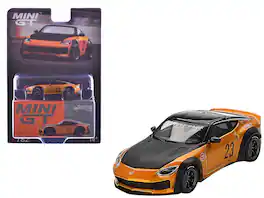 Mini GT - Nissan Fairlady Z #23 "LB-NATION WORKS" LB Hood and Black Top Limited Edition 1/64 - Gold Metallic with Matt Black