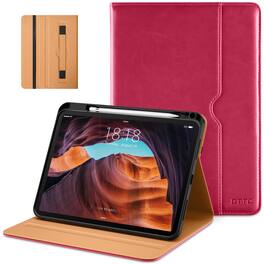DTTO - Case for iPad 11th Gen 11" 2025 (A16) & 10th Gen 10.9" 2022, Leather Folio Cover with Pencil Holder & Auto Wake/Sleep - Peach