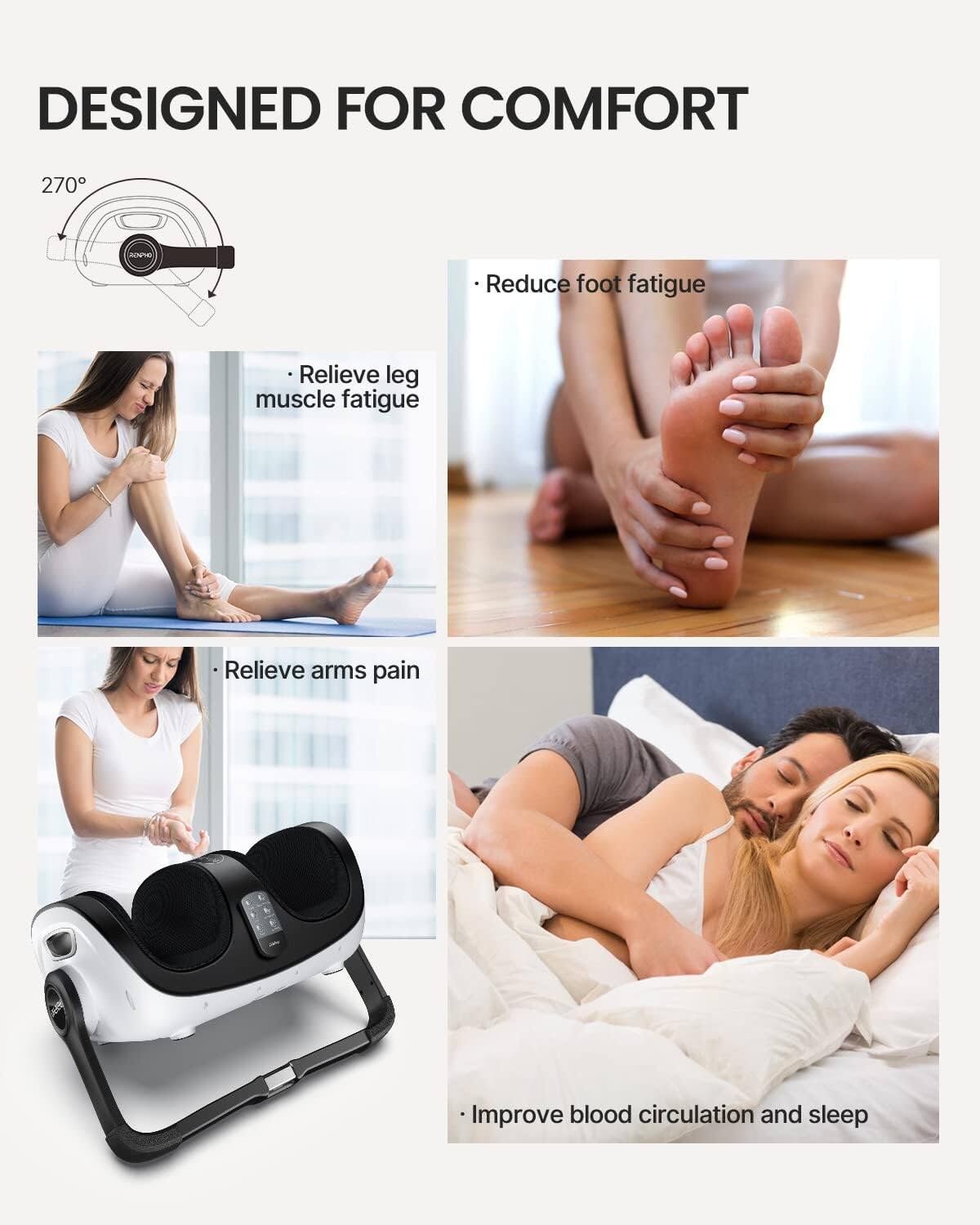 DESIGNED FOR COMFORT

270°

- Reduce foot fatigue
- Relieve leg muscle fatigue
- Relieve arms pain
- Improve blood circulation and sleep