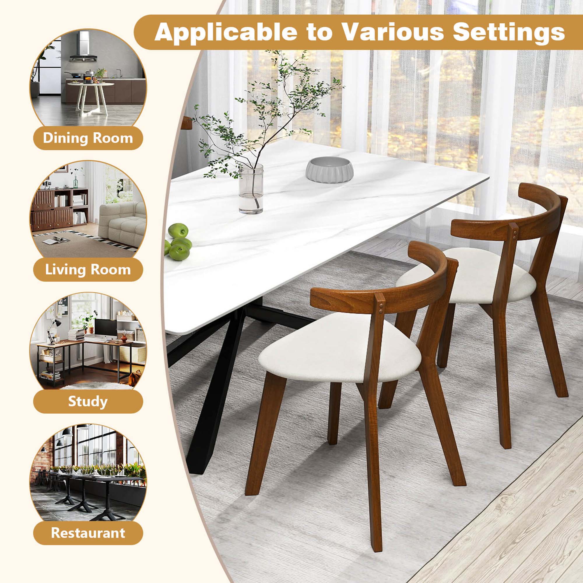 Applicable to Various Settings

Dining Room
Living Room
Study
Restaurant