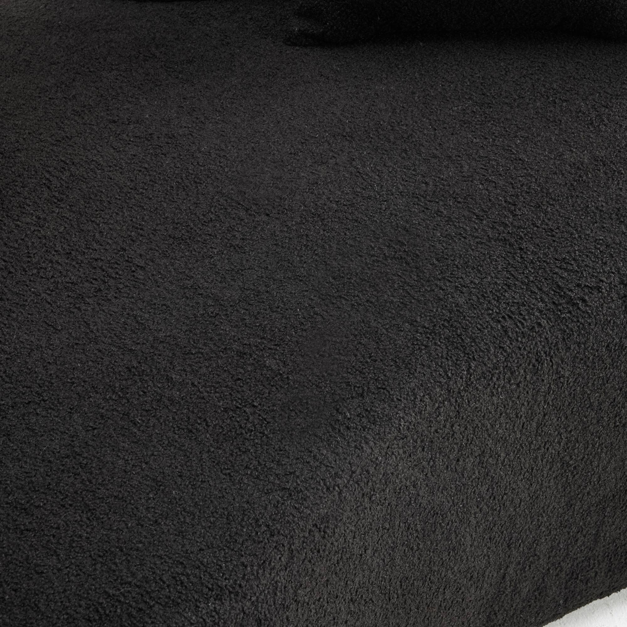 Alt View 5. GOODSILO - Modern Curved Loveseat Sofa with Teddy Velvet Fabric for Small Spaces and Apartments - Black.