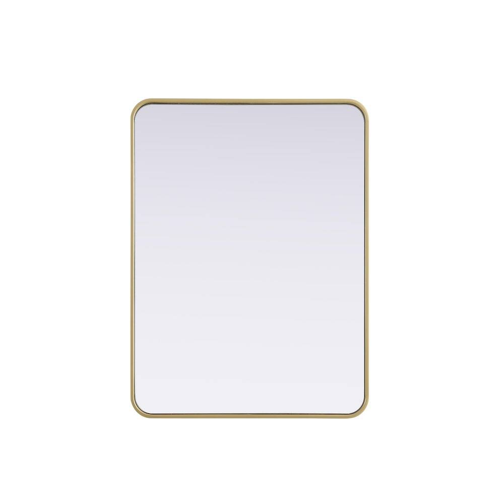 Alt View 8. Elegant Decor - Contour Metal Rectangle Mirror 27x36 in Brass - Brass.