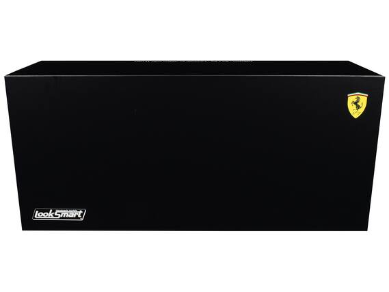 Front. LookSmart - Ferrari SF-24 #55 Carlos Sainz 3rd Place Formula One F1 Bahrain GP (2024) with Acrylic Display Case 1/18 Model Car - Multicolor.