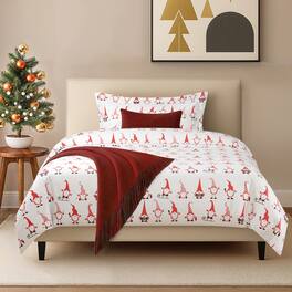 CGK Linens - Luxury Soft Premium Christmas Duvet Cover Set - Zipper Closure & Matching Pillow Shams - Twin - Gnomes