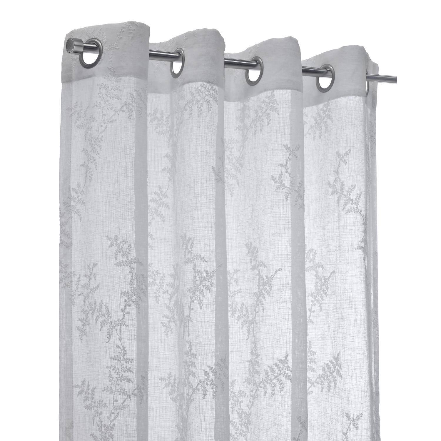 Left. Commonwealth Home Fashions - Habitat Anita Sheer Energy Efficient Grommet Curtain Panel for Windows 52" x 108" Off White - Off White.