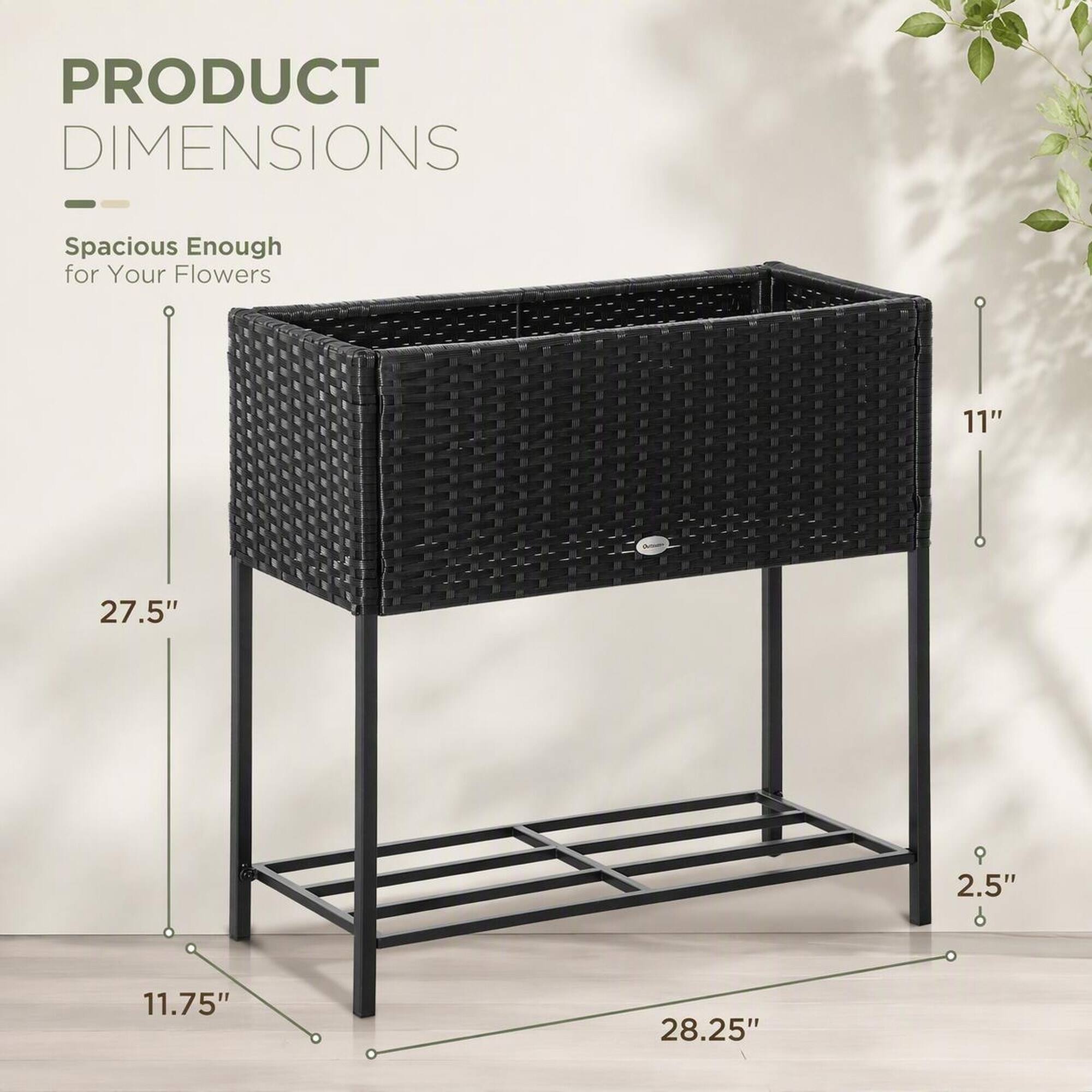 PRODUCT DIMENSIONS  
Spacious Enough for Your Flowers  
11"  
27.5"  
2.5"  
11.75"  
28.25"