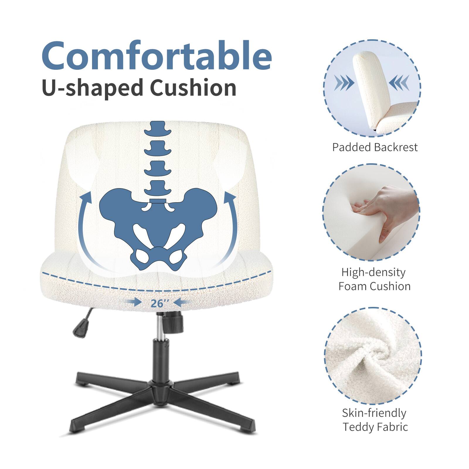 Comfortable U-shaped Cushion  
Padded Backrest  
26" High-density Foam Cushion  
Skin-friendly Teddy Fabric