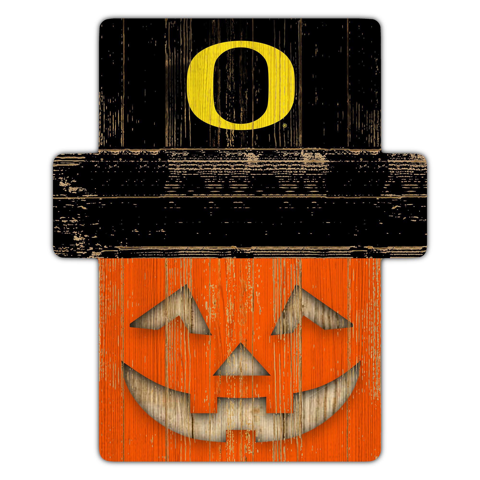 Front. Fan Creations - Oregon Ducks 12" x 12" Jack-O-Lantern Display - Orange.