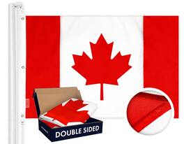 G128 - Canadian Flag 5 x 8 FT Double-Sided Embroidered Polyester - Assorted Colors