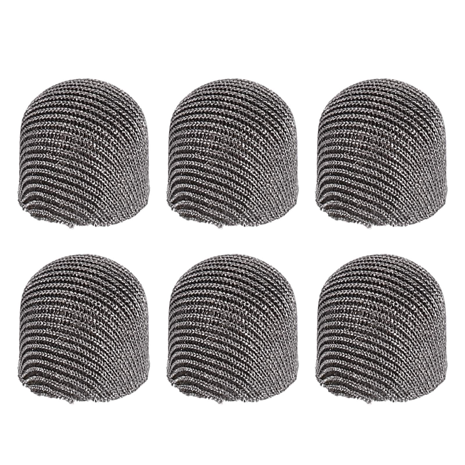 Unique Bargains - 6pcs 8mm Mesh Fiber Replacement Tips for Capacitive Stylus Pen for Tablets Phones - Gray