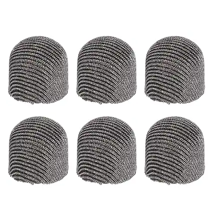 Front. Unique Bargains - 6pcs 8mm Mesh Fiber Replacement Tips for Capacitive Stylus Pen for Tablets Phones - Gray.
