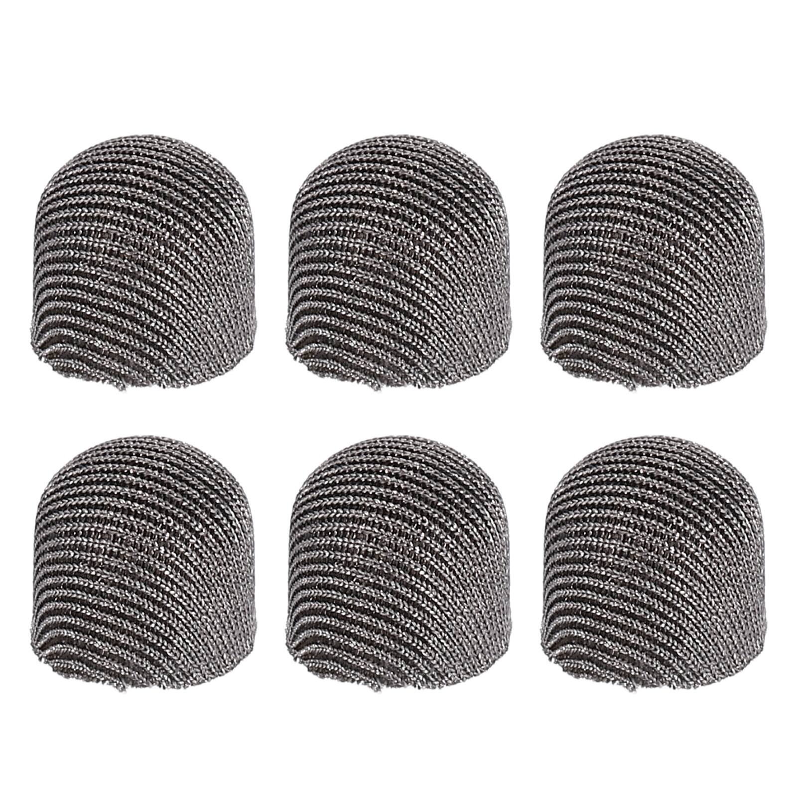 Front. Unique Bargains - 6pcs 8mm Mesh Fiber Replacement Tips for Capacitive Stylus Pen for Tablets Phones - Gray.