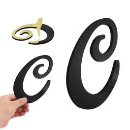 Unique Bargains - 3D Alphabet Mirror Wall Sticker, 8" Acrylic Letter C Self-Adhesive Home Decor for Living Room, Bedroom - Black
