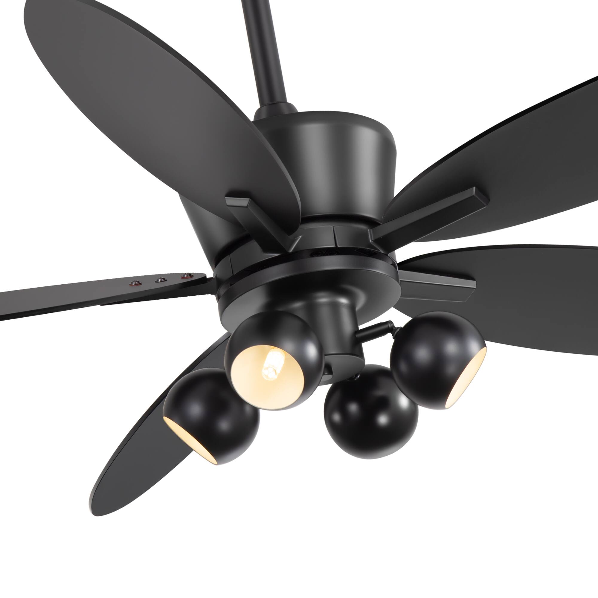 Alt View 8. Breezary - Breezary 52-Inch Ceiling with Light Kit, 5 Plywood Blades, 6-Speed DC Motor, 5''&10'' Downrods, Remote & Memory Function - Matte Black.