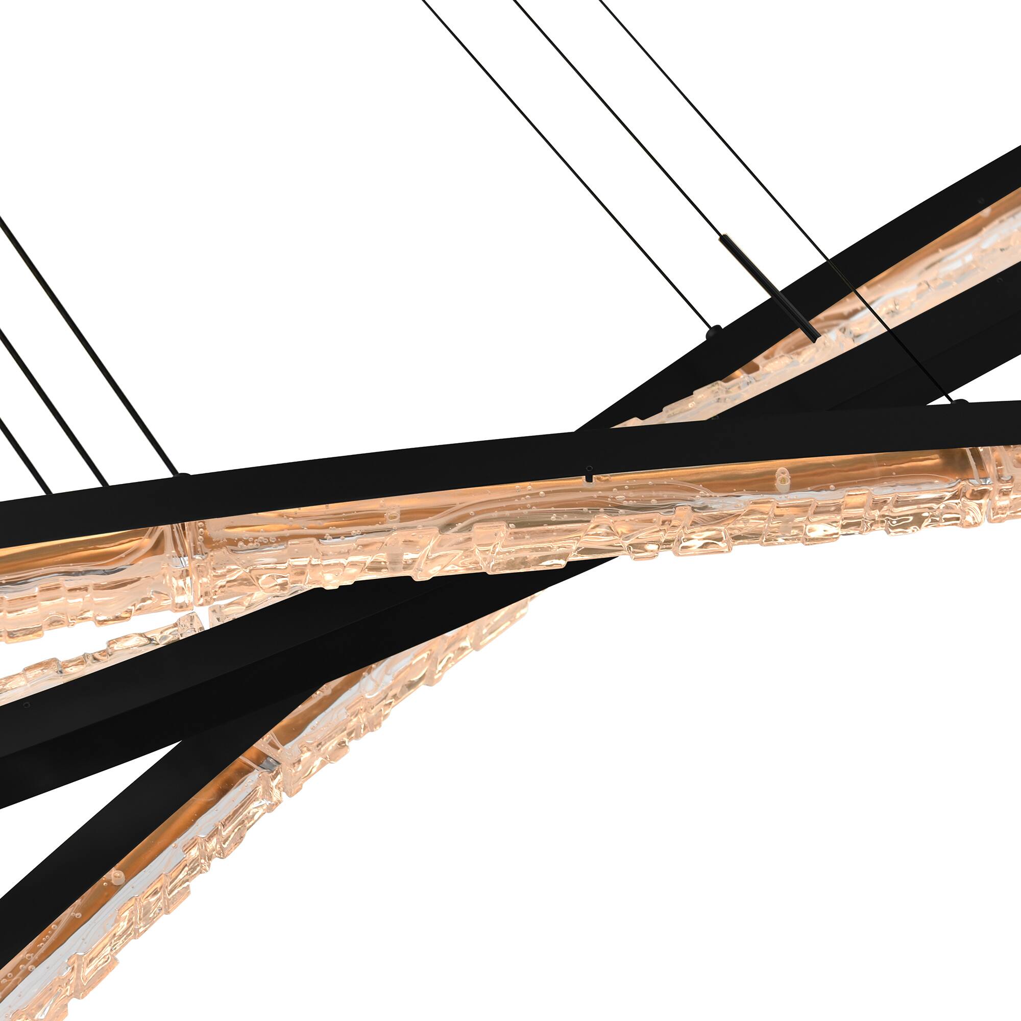 Back. CWI Lighting - Saber Integrated LED Black Chandelier - Black.