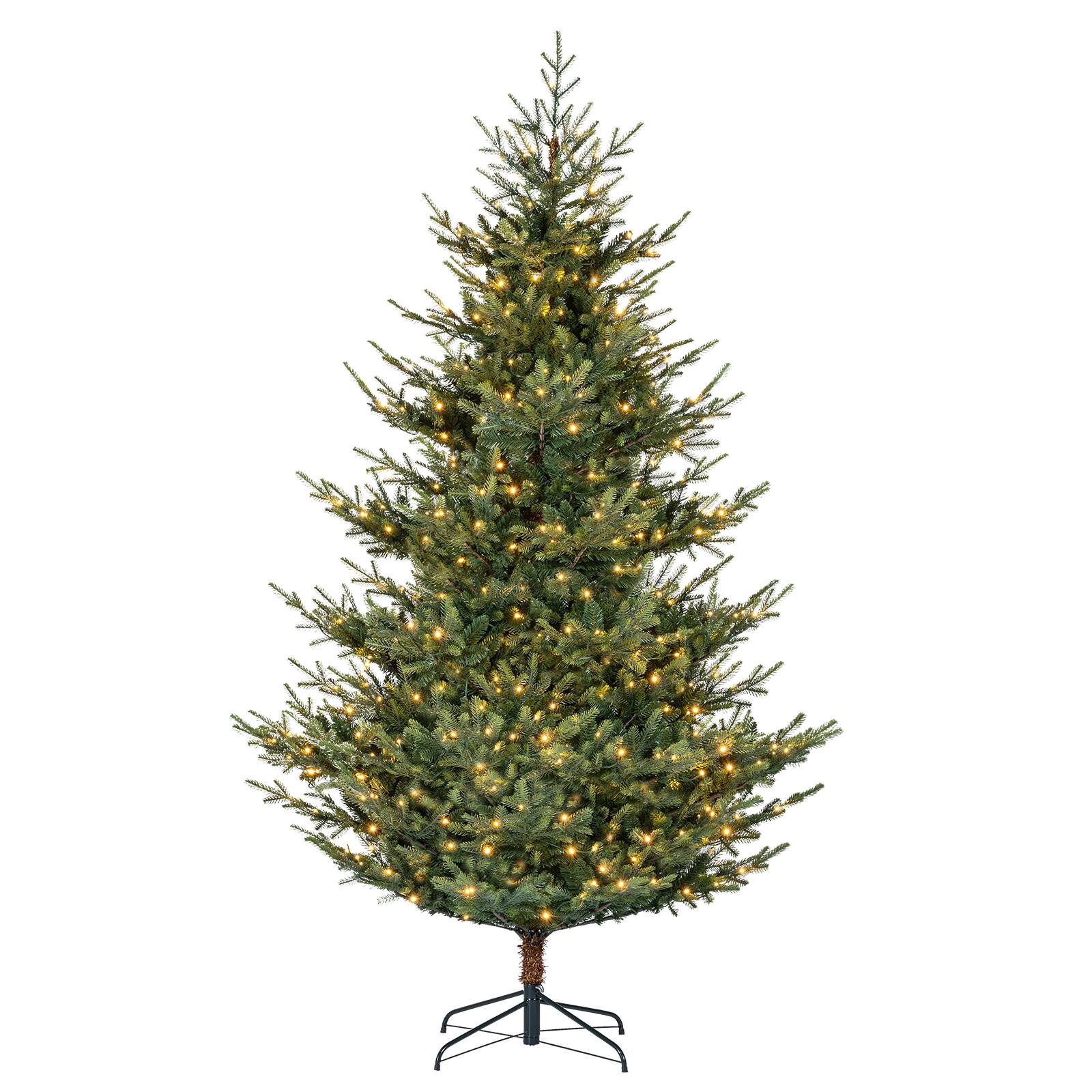 Front. Costway - Costway 8 ft Alpine Christmas Tree with 1747 Full Branch Tips, 450 Warm White LED Lights Alpine silhouette - Green.