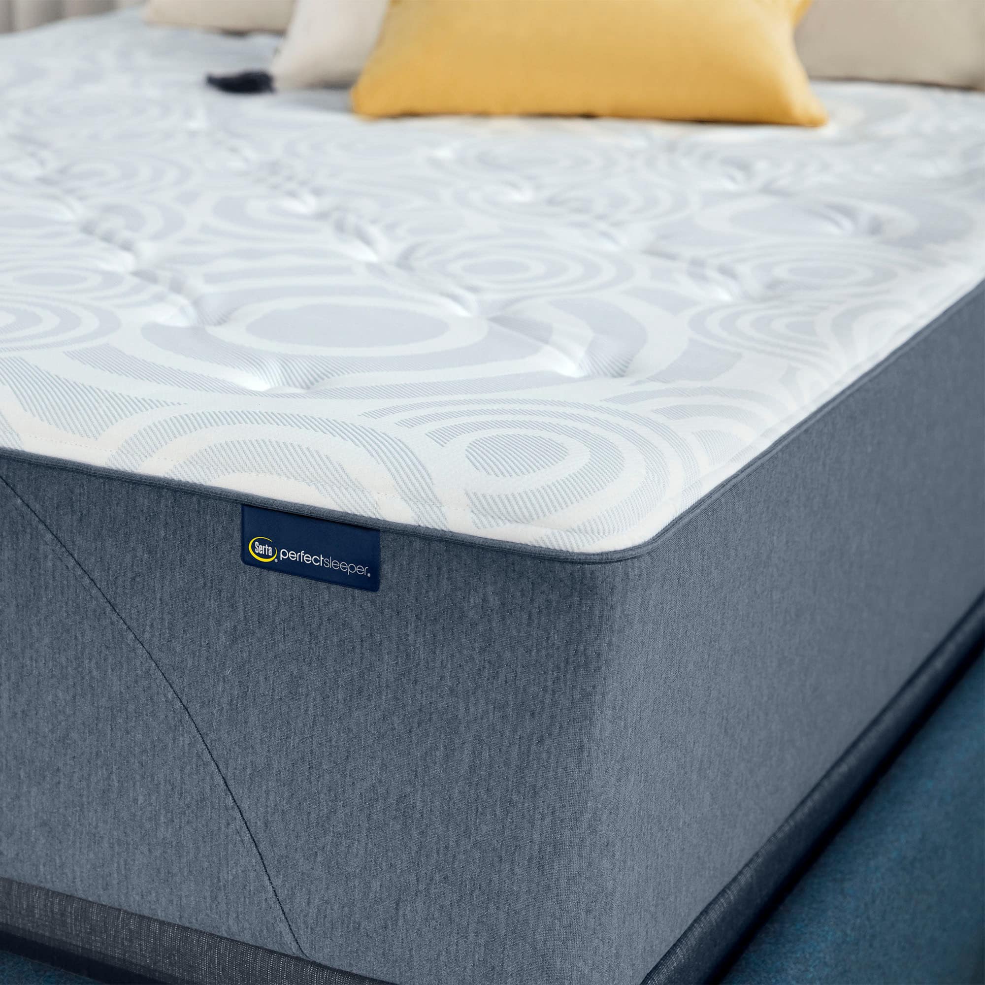 Alt View 14. Serta - Perfect Sleeper Tranquil Wave 11-Inch Medium Hybrid Mattress-Queen - Light Blue.