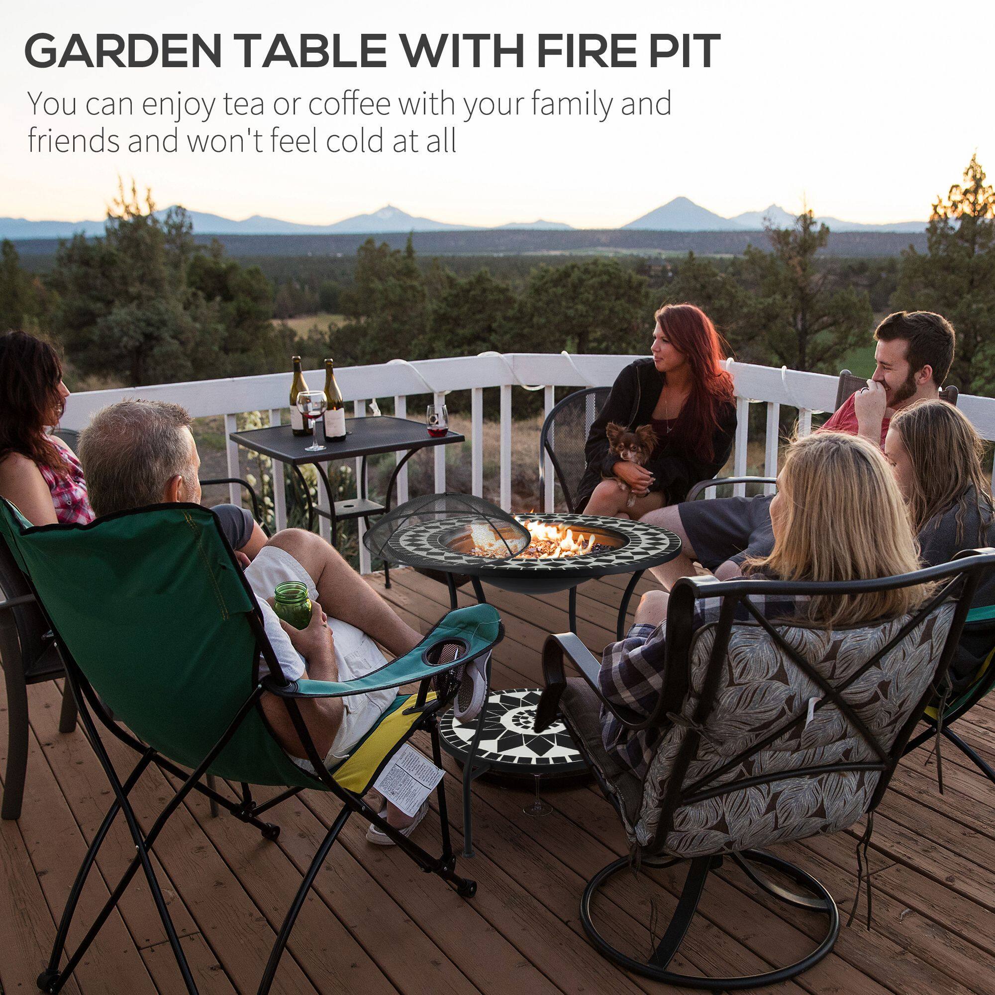 GARDEN TABLE WITH FIRE PIT

You can enjoy tea or coffee with your family and friends and won't feel cold at all