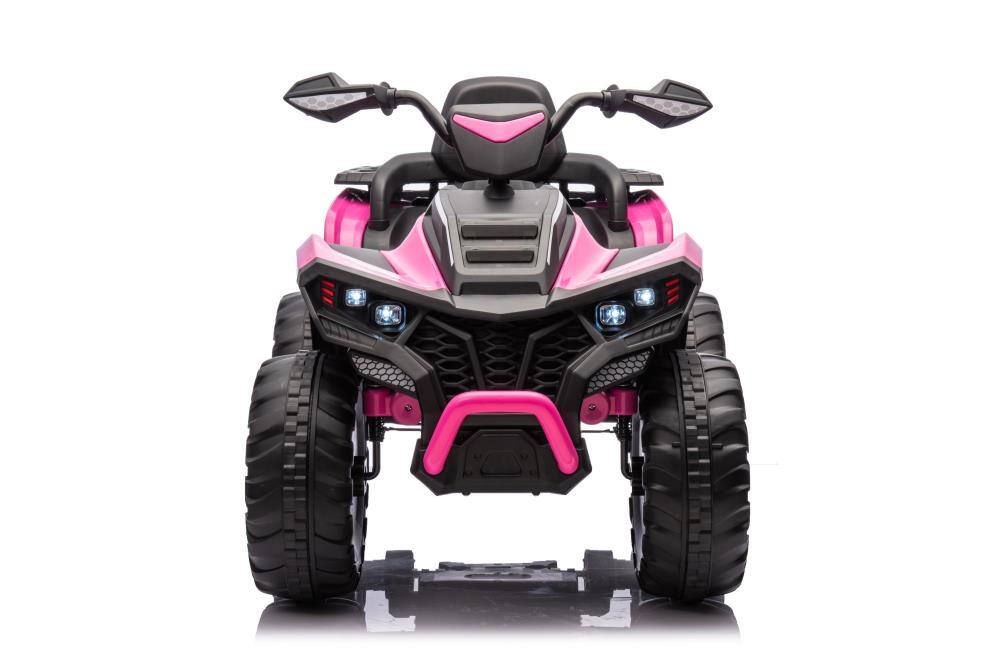 Angle. BreeBe - Kids ATV 4 Wheeler, 24V 4WD Electric ATV Ride On Toy for Big Kid w/ 2-Seater, 4x200W Motor, 6Mph Max Speed - Pink.