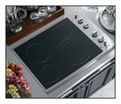 Front. GE - Profile CleanDesign 30" Built-In Electric Cooktop - Stainless Steel.