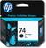 Front. HP - 74 Standard Capacity - Black Ink Cartridge - Black.
