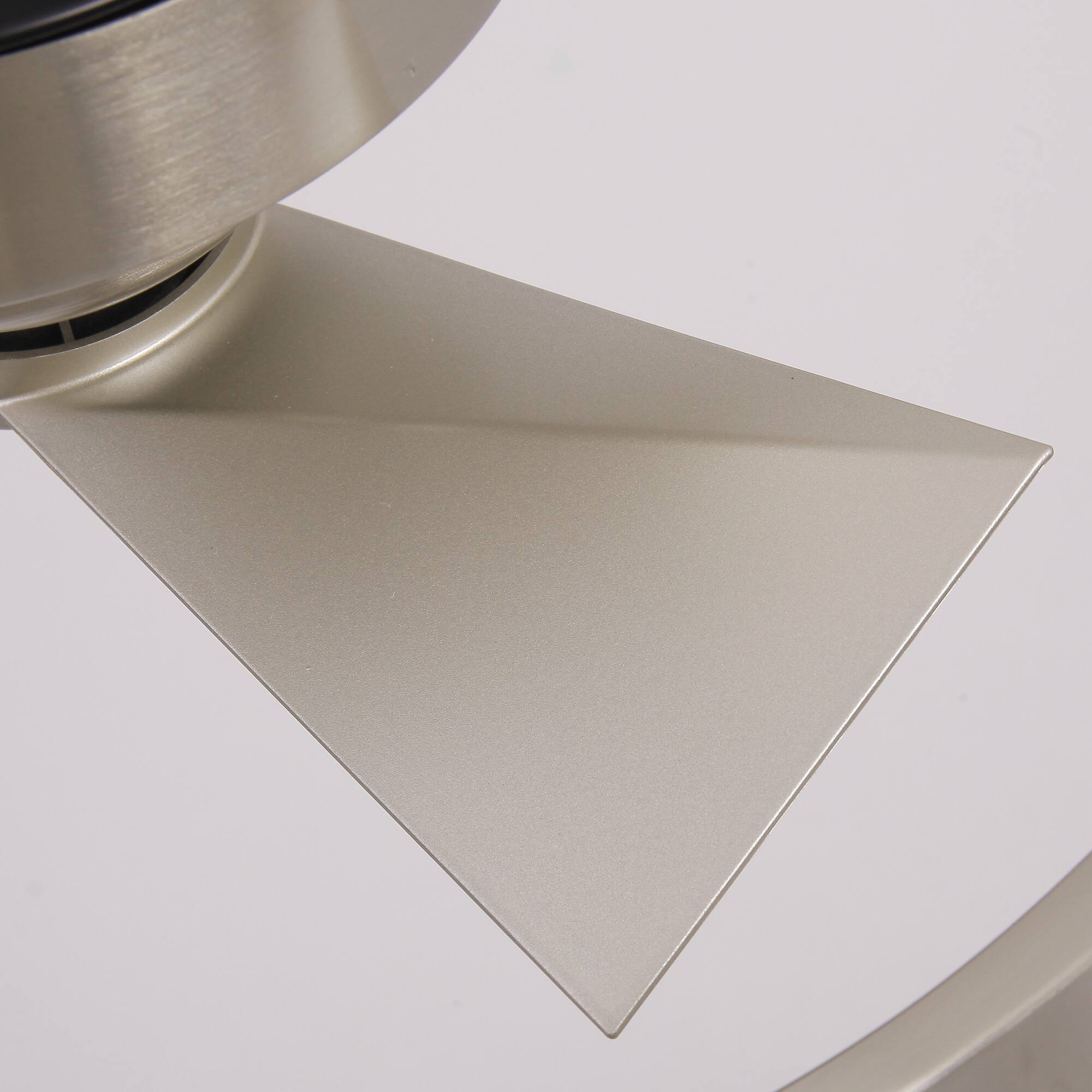 Alt View 10. Parrot Uncle - 20" Modern Sand Nickel Dimmable LED Low Profile Small Ceiling Fan with Remote and Light - Nickel.