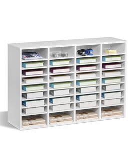 VEVOR - Literature Organizer, 36 Compartments Office Mailbox with Adjustable Shelves - White