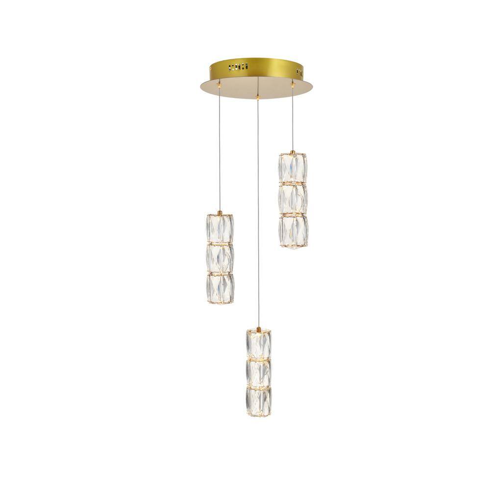Left. Elegant Lighting - Polaris LED light Gold Pendant Clear Crystal - Gold.