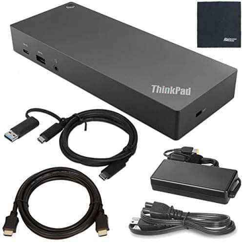 Lenovo - Hybrid USB-C and USB-A Dock (40AF0135US), USB Type-A Adapter and HDMI Cable Bundle