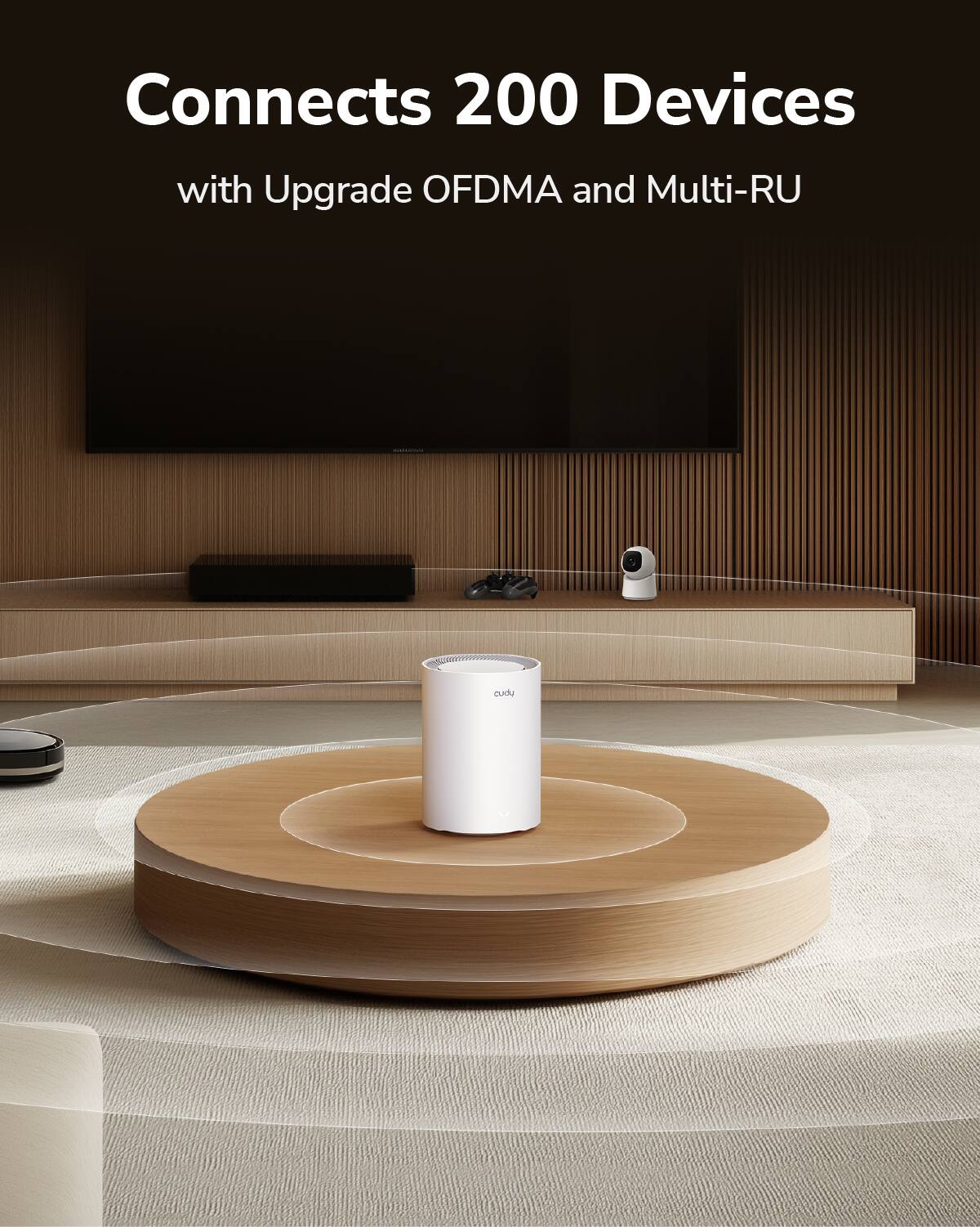 Cudy Système Maillé Wi-Fi 7 BE11000 Tri-Band Pour Toute La Maison, 6 Flux 10 Gbit/s, 4 Ports 2,5 G, MU-MIMO, Multi-VPN, Application Cudy App, Antennes Internes Intelligentes, M11000 Lot De 2