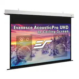Elite Screens - Evanesce AcousticProUHD,140"Diag,16:9,In-Ceiling Acoustically Transparent Electric Screen, IHOME140H3-E6-AUHD - White