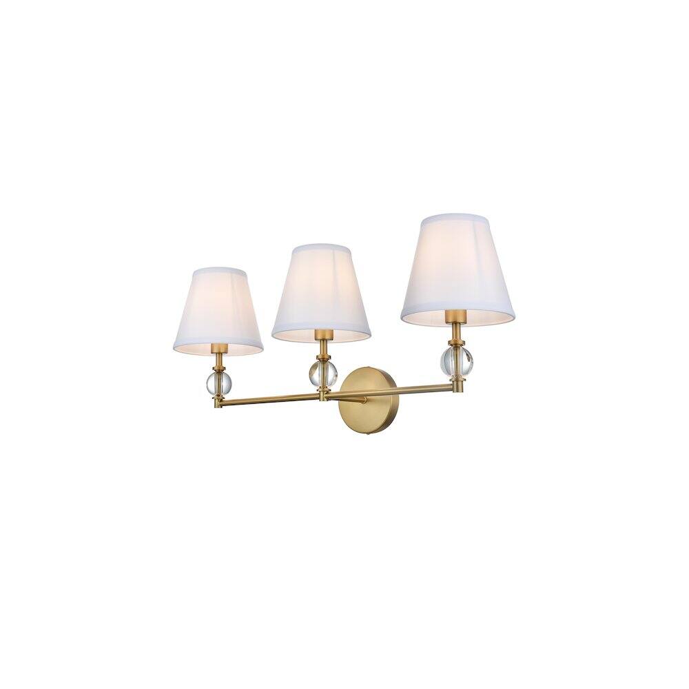 Angle. Living District - Bethany 27 inch Wall Sconce in Satin Gold - Satin Gold And White.