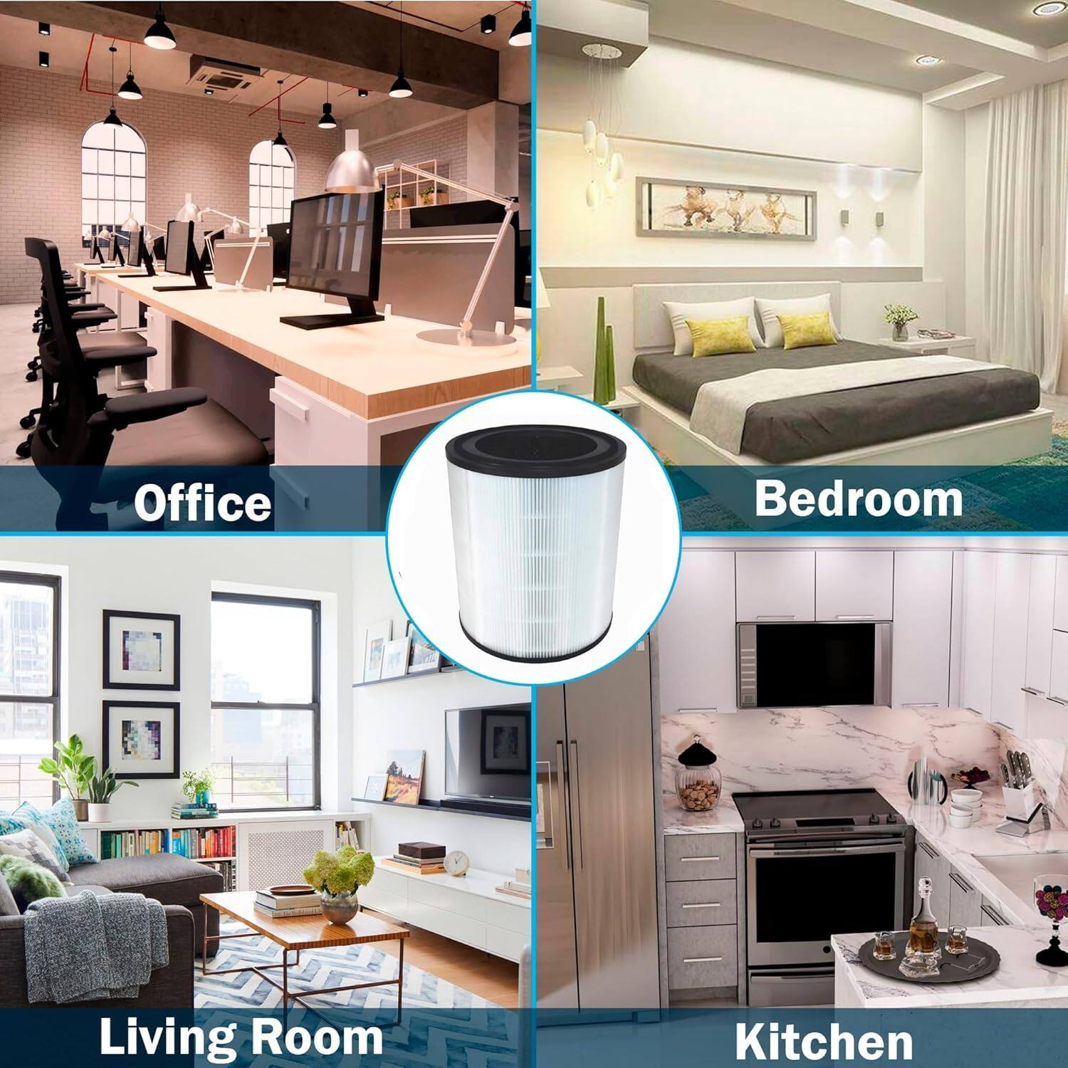 Office  
Bedroom  
Living Room  
Kitchen