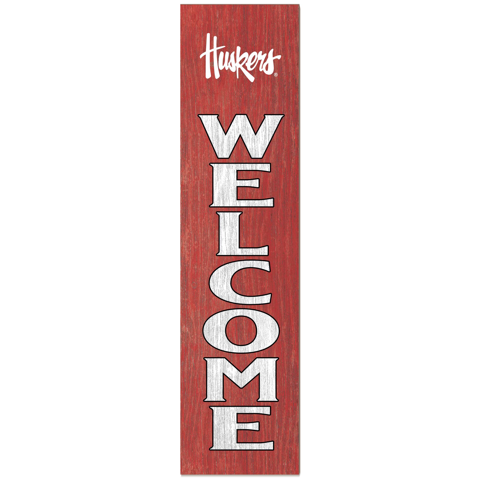 Nebraska Huskers 12'' x 48'' Welcome Outdoor Leaner