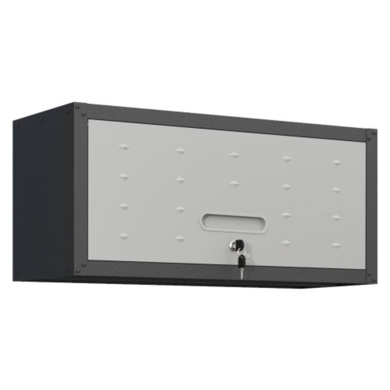Left. ALEXOUN - Heavy Duty Metal Wall Mounted Tool Storage Cabinet, Easy Assembly and Use, Lockable, for Garage/Workshop/Utility Room - Gray.