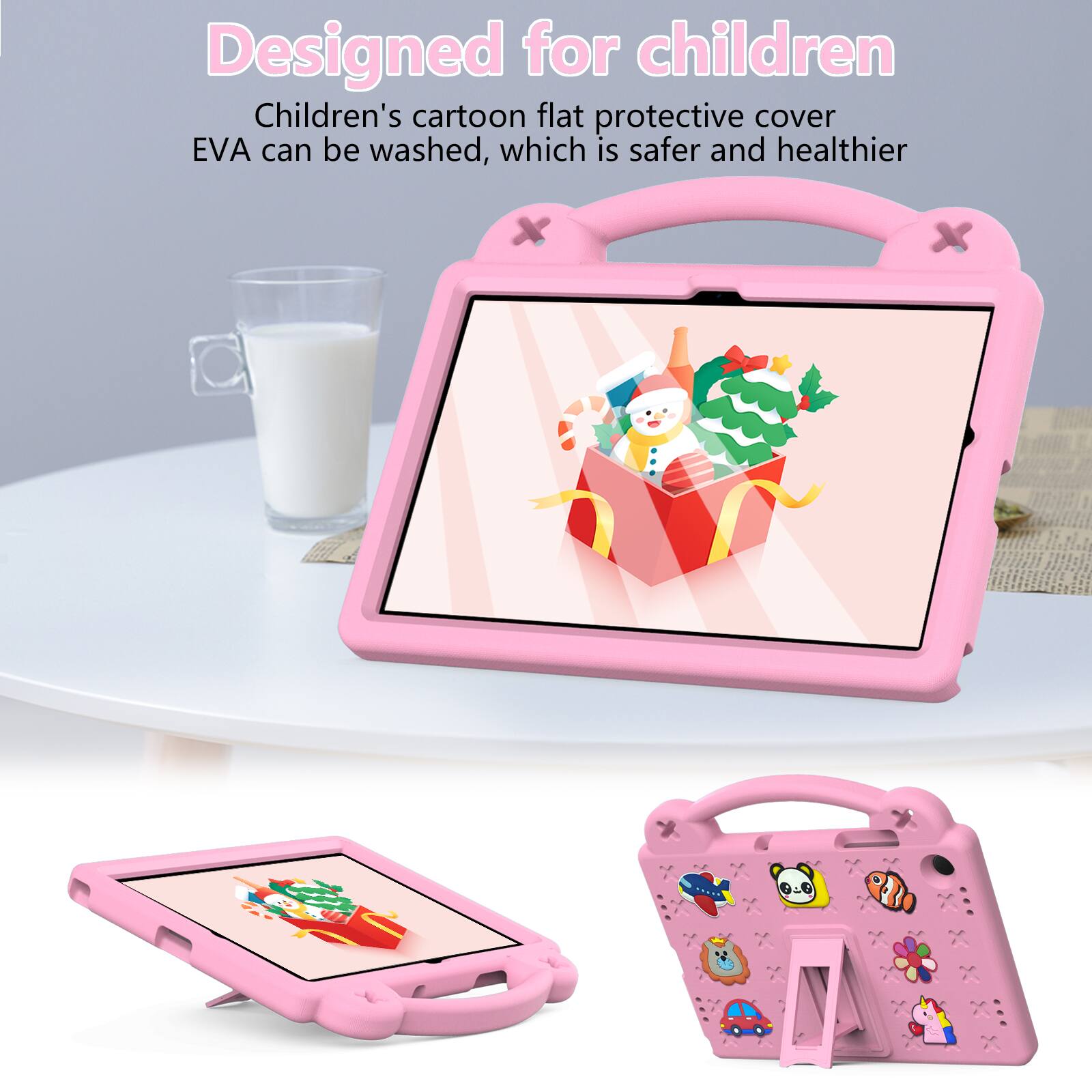 Designed for children  
Children's cartoon flat protective cover EVA can be washed, which is safer and healthier