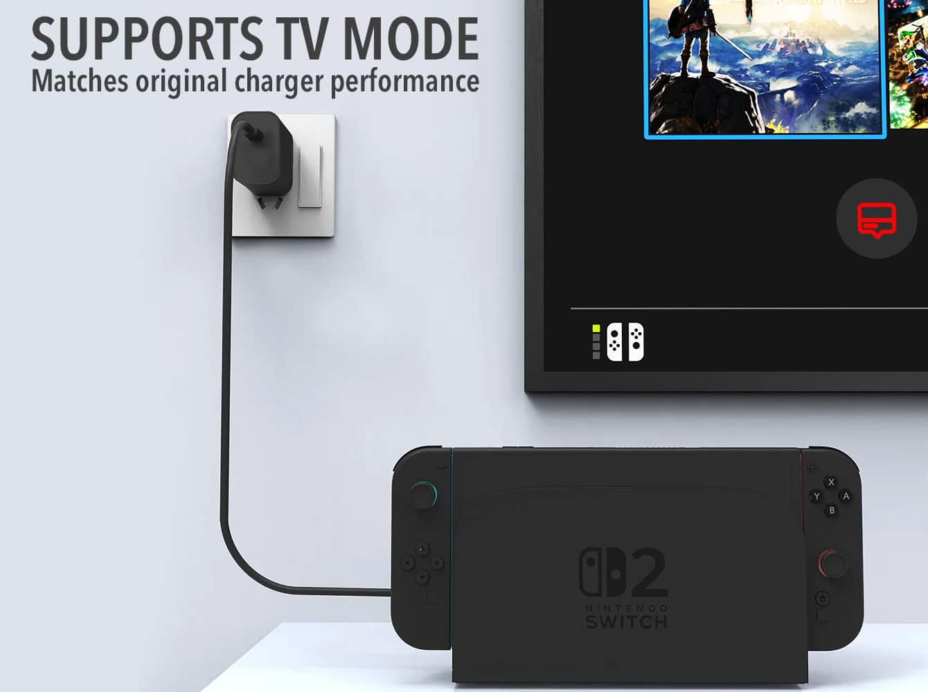 SUPPORTS TV MODE
Matches original charger performance