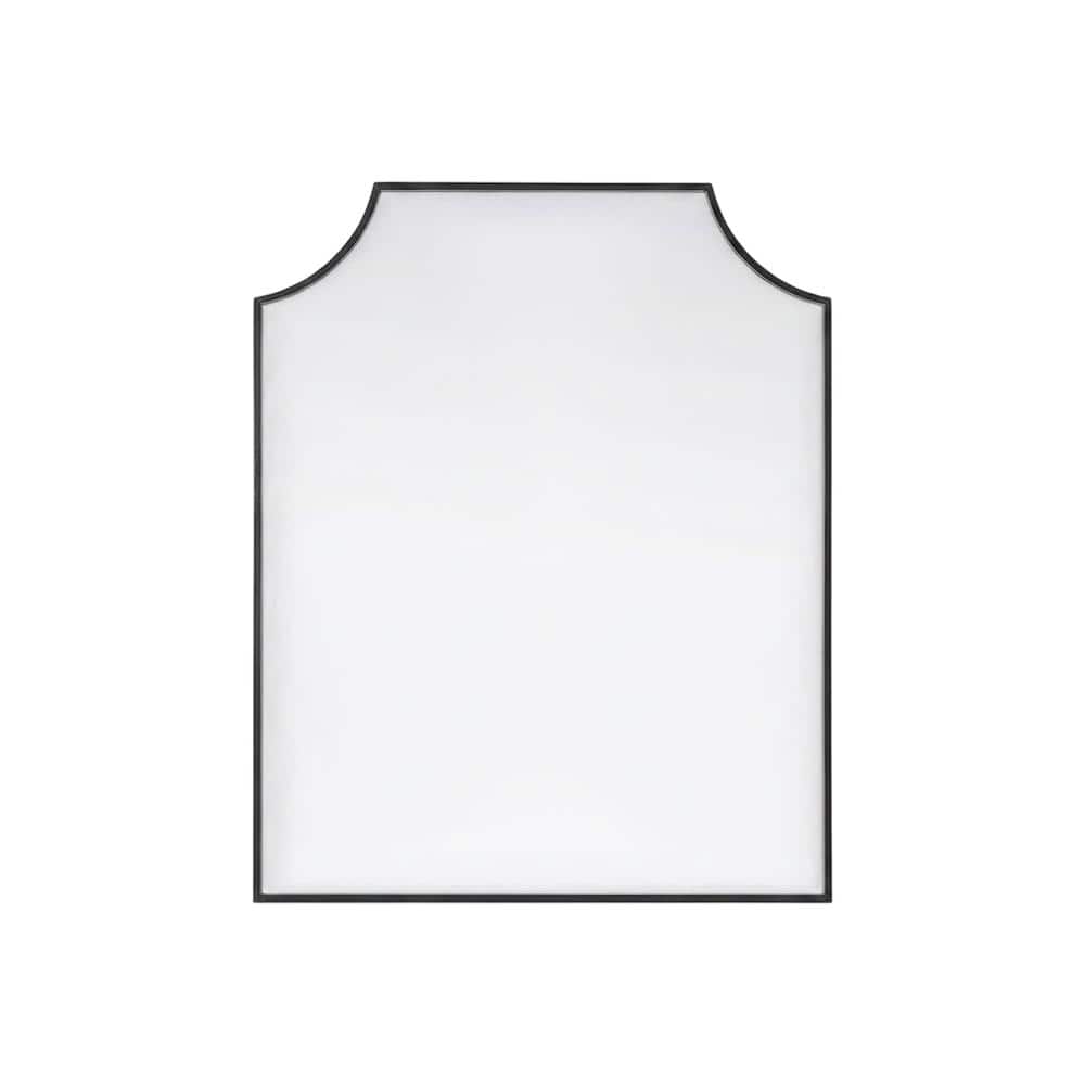 Elegant Kitchen and Bath - Notched Metal Mirror 30x36 inch - Black