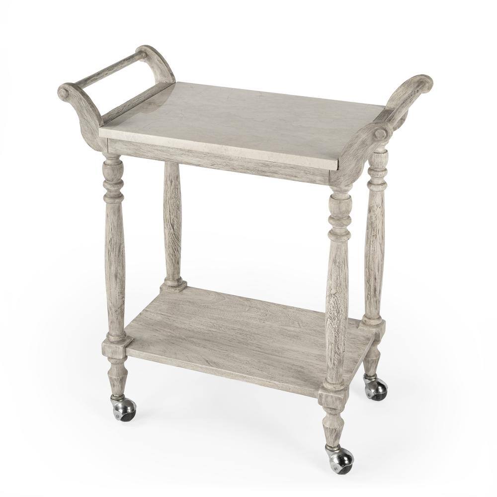 Alt View 3. Butler Specialty - Danielle Marble Bar Cart - Gray.