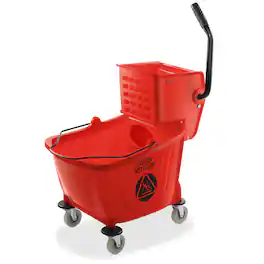 Dryser - Commercial Mop Bucket with Side Press Wringer - 33 Quart - Red