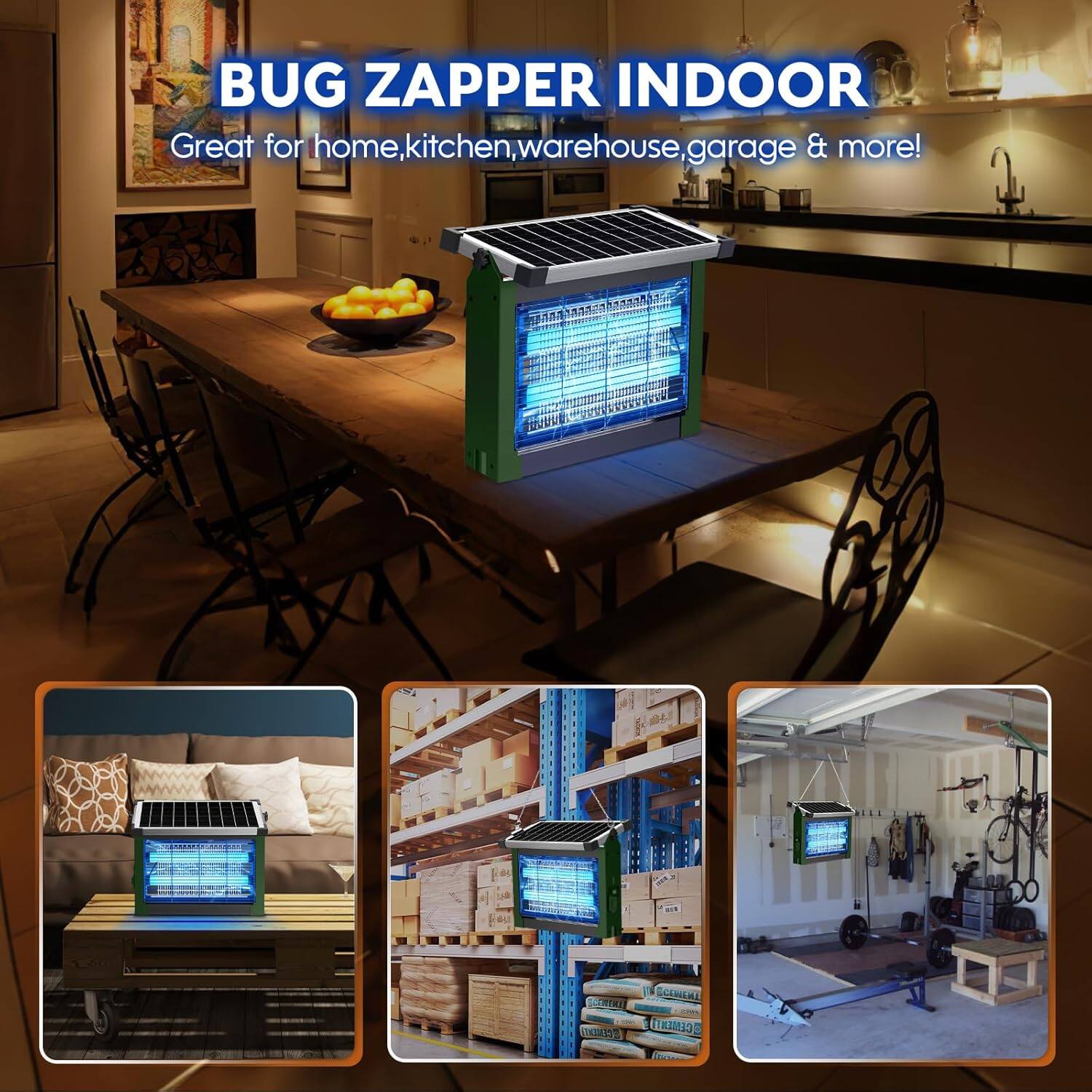 BUG ZAPPER INDOOR  
Great for home, kitchen, warehouse, garage & more!