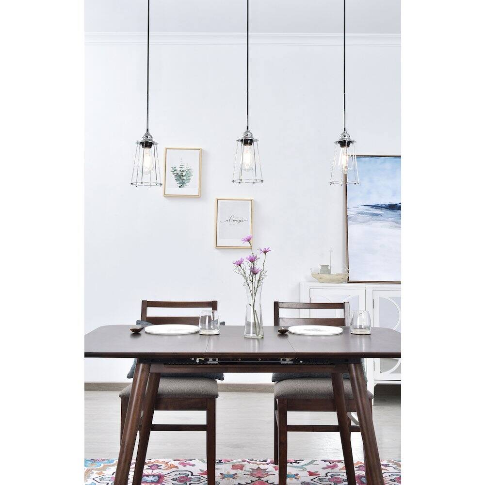 Alt View 7. Living District - Auspice 3 Light Chrome Pendant - Chrome.
