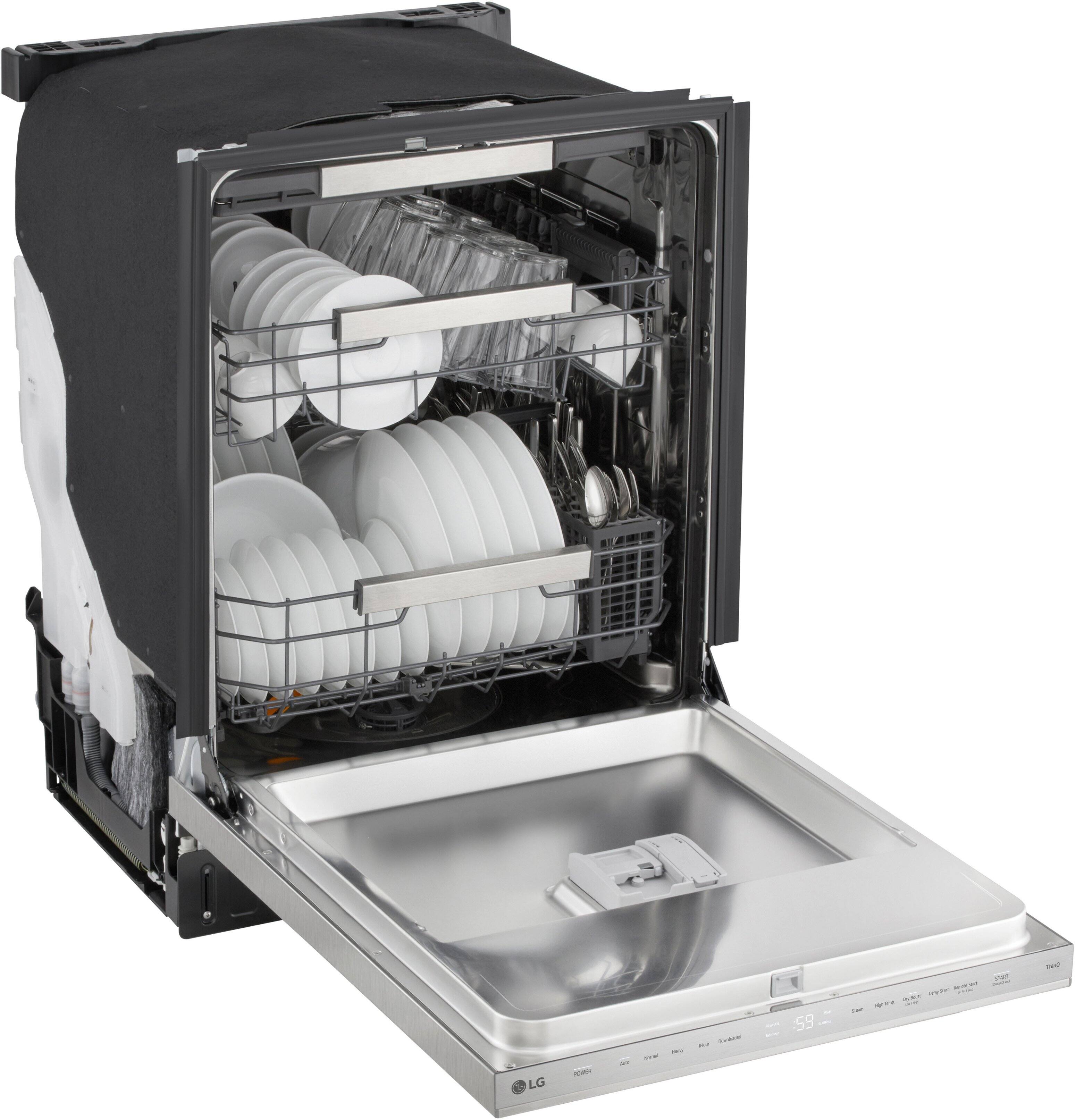 Alt View 14. LG - FlushFit 24" Top Control Smart Built-In Stainless Steel Tub Dishwasher with 3rd Rack, 1 Hour Wash & Dry Cycle and 44dBA - PrintProof Stainless Steel.